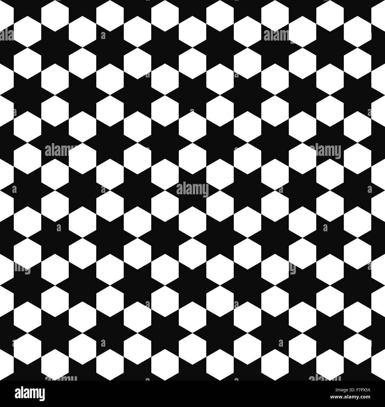 Seamless black white hexagram pattern Stock Vector