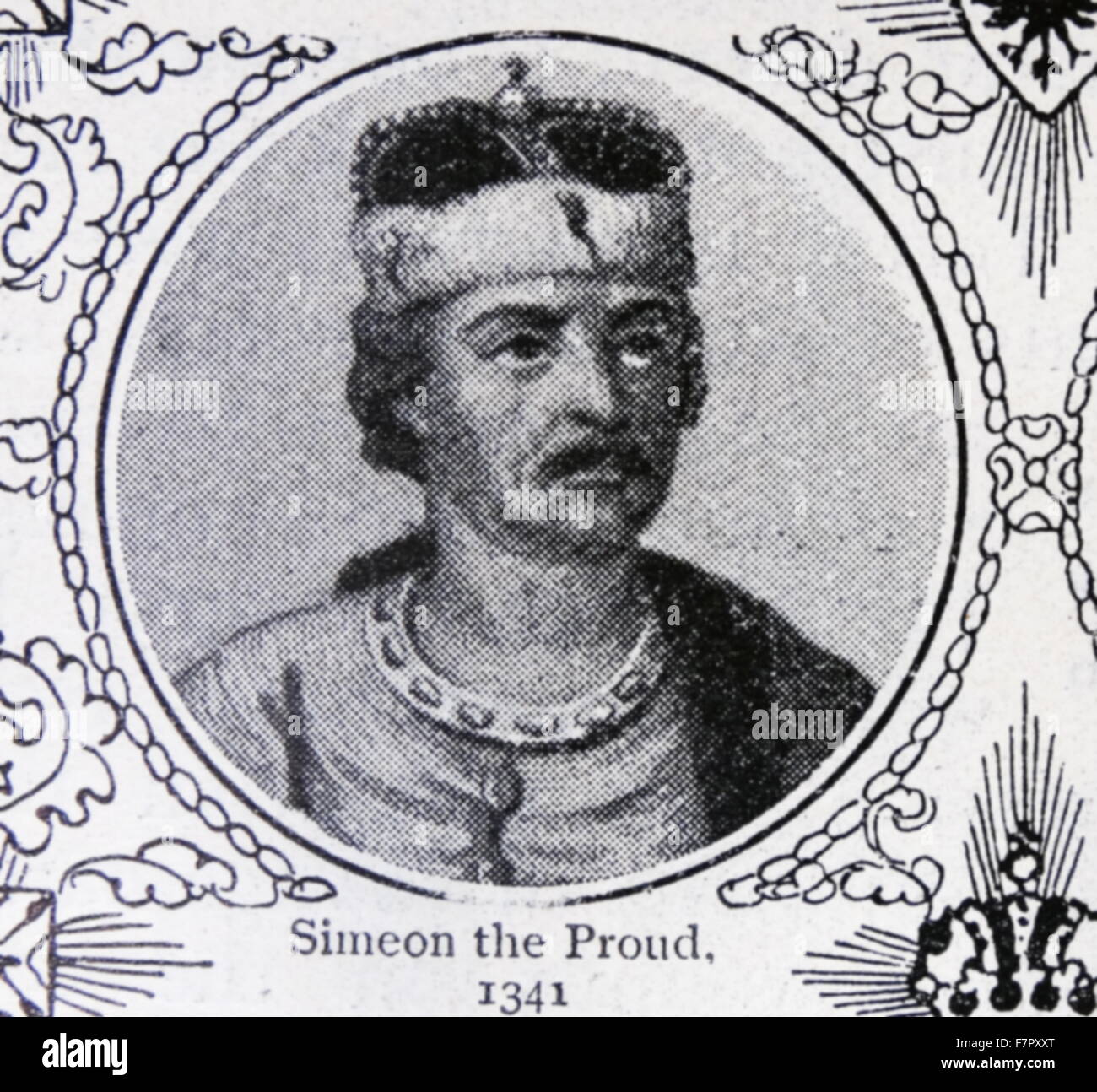 Simeon Ivanovich Gordiy (the Proud) (1316 – 1353) Prince of Moscow and Grand Prince of Vladimir. Simeon continued his father's policies aimed to increase the power and prestige of his state. Simeon's rule was marked by regular military and political standoffs against Novgorod Republic and Lithuania. His relationships with neighbouring Russian principalities remained peaceful if not passive: Simeon stayed aside from conflicts between subordinate princes. Stock Photo