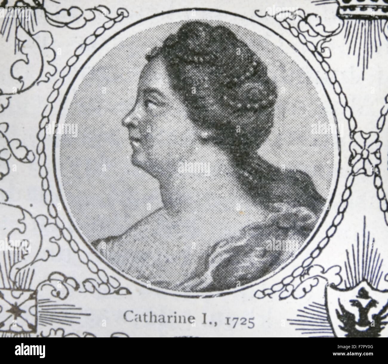 Catherine I 1684 – 1727, second wife of Peter I of Russia, reigned as Empress of Russia from 1725 until her death. Stock Photo