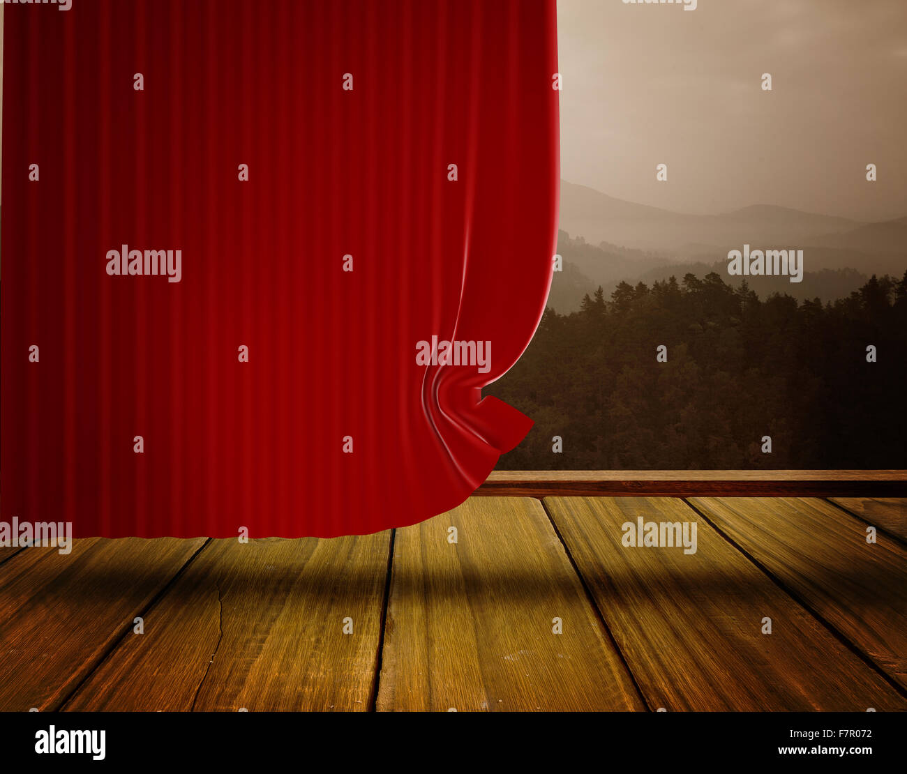 Red curtain pulling back Stock Photo Alamy