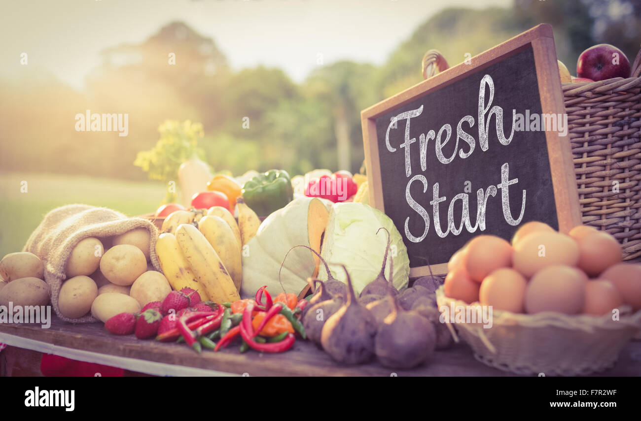 Composite image of fresh start Stock Photo