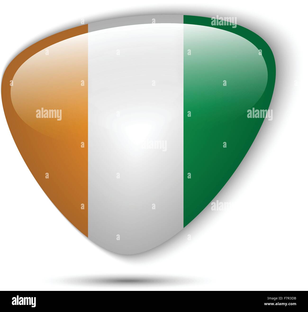 Ireland Flag Glossy Button Stock Vector