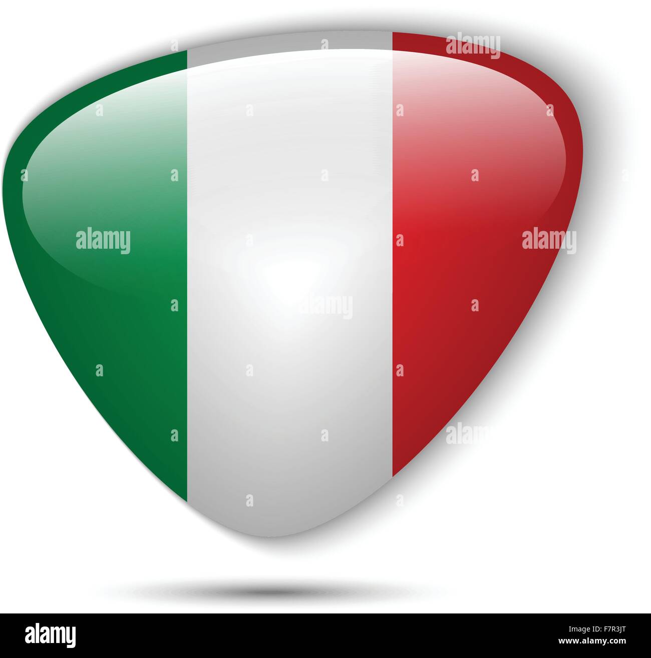 Italy Flag Glossy Button Stock Vector