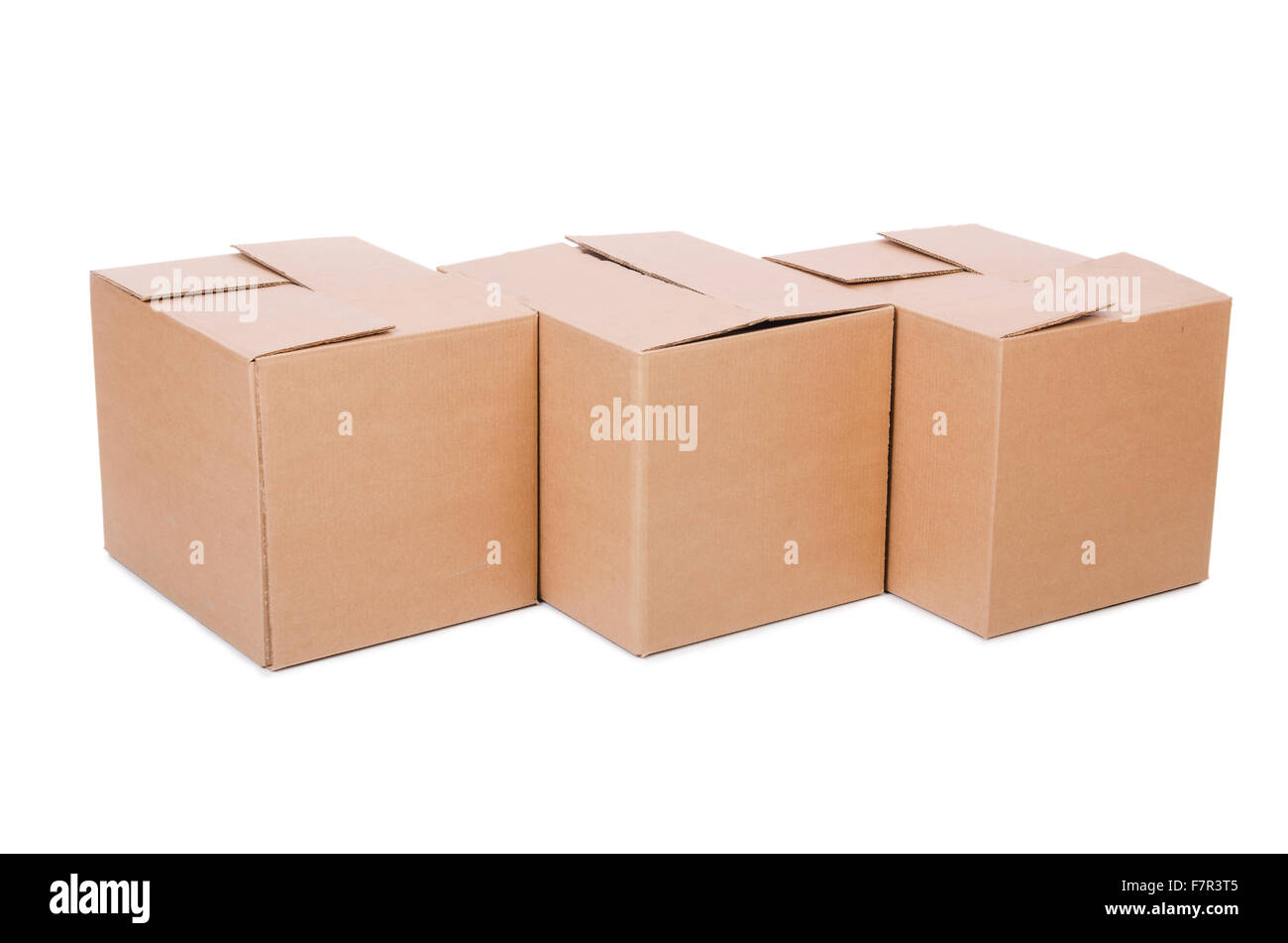 Set of boxes isolated on white Stock Photo - Alamy