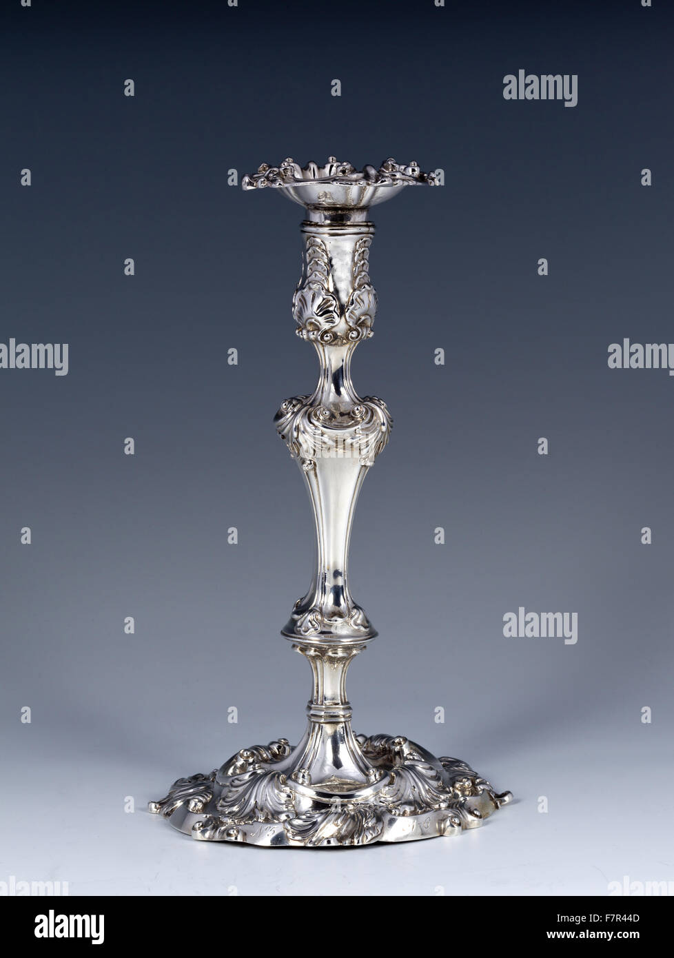 Statuesque Antique Silver Glass Pillar Candle Column 37cm Tall x 13cm Wide 