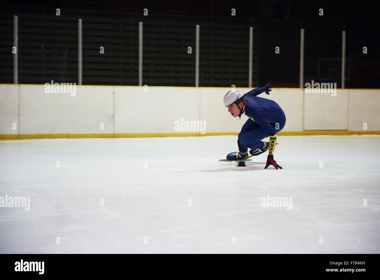 speed skating sport with young athletes Stock Photo - Alamy
