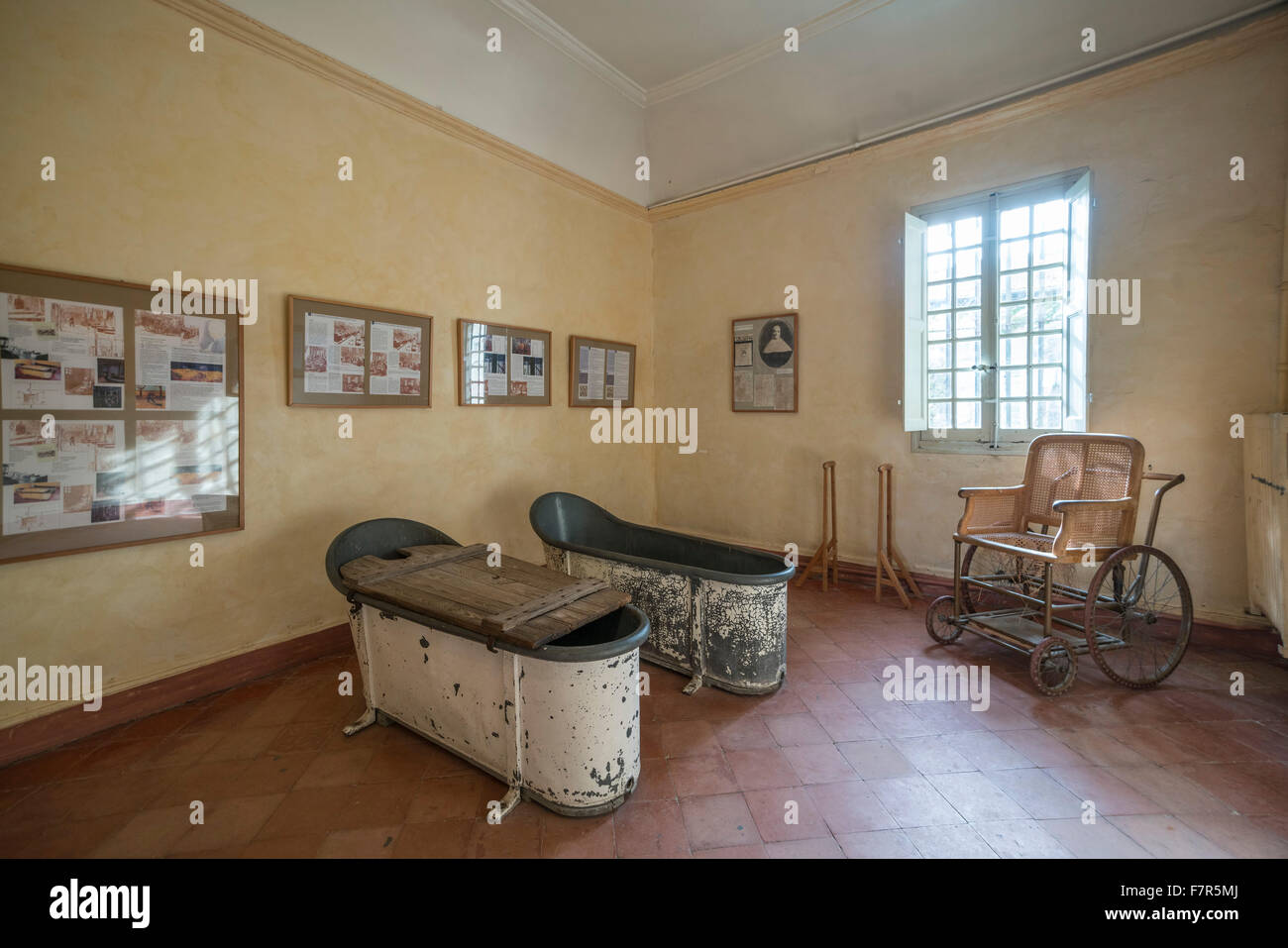 bath tubes in asylum of Vincent van gogh in St Paul de Mausole ,  St Rémy de Provence, France Stock Photo