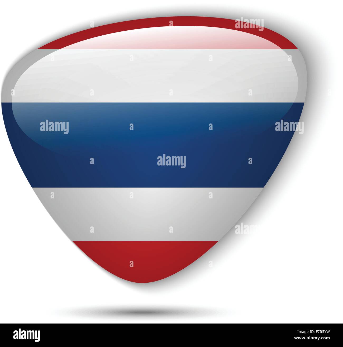 Thailand Flag Glossy Button Stock Vector