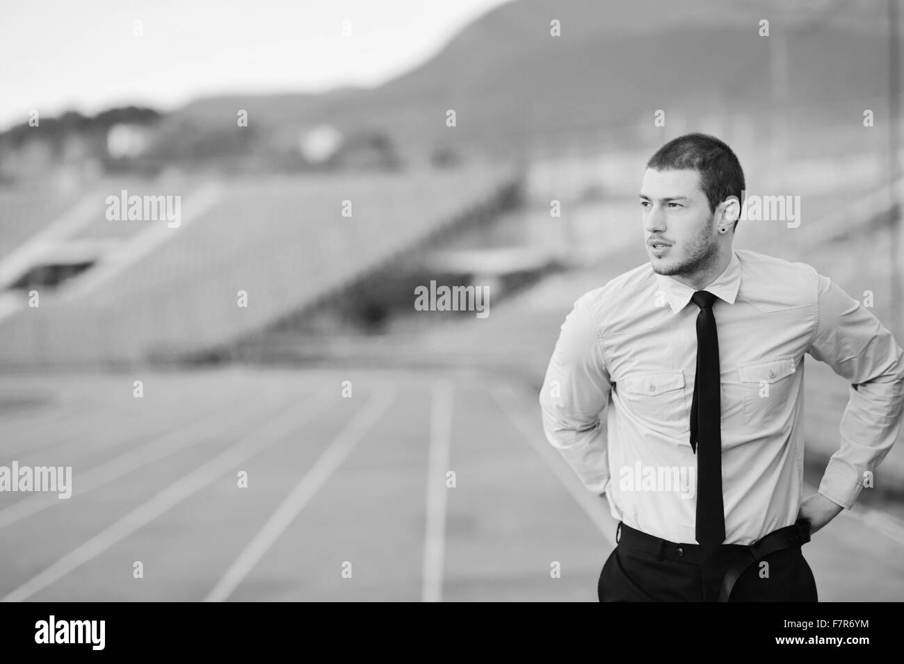 business man sport manager and executive at soccer ball athletic