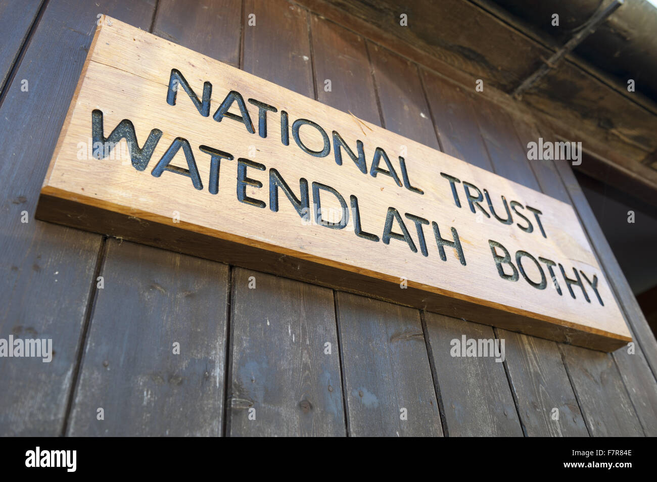 Sign at the National Trust bothy at Watendlath, Cumbria. Stock Photo