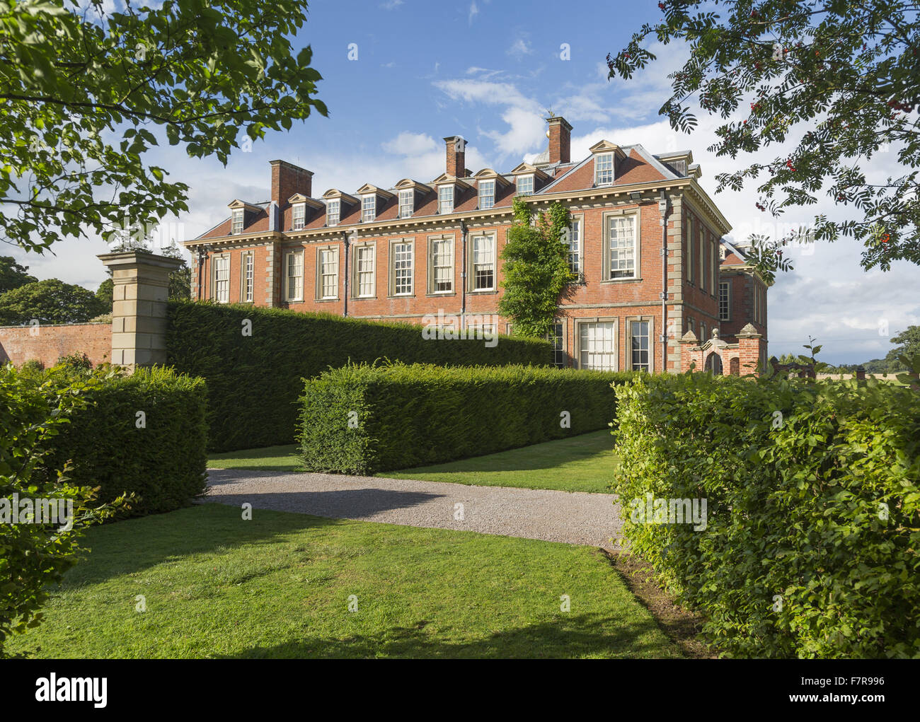The west front of Hanbury Hall, Worcestershire. Stock Photo
