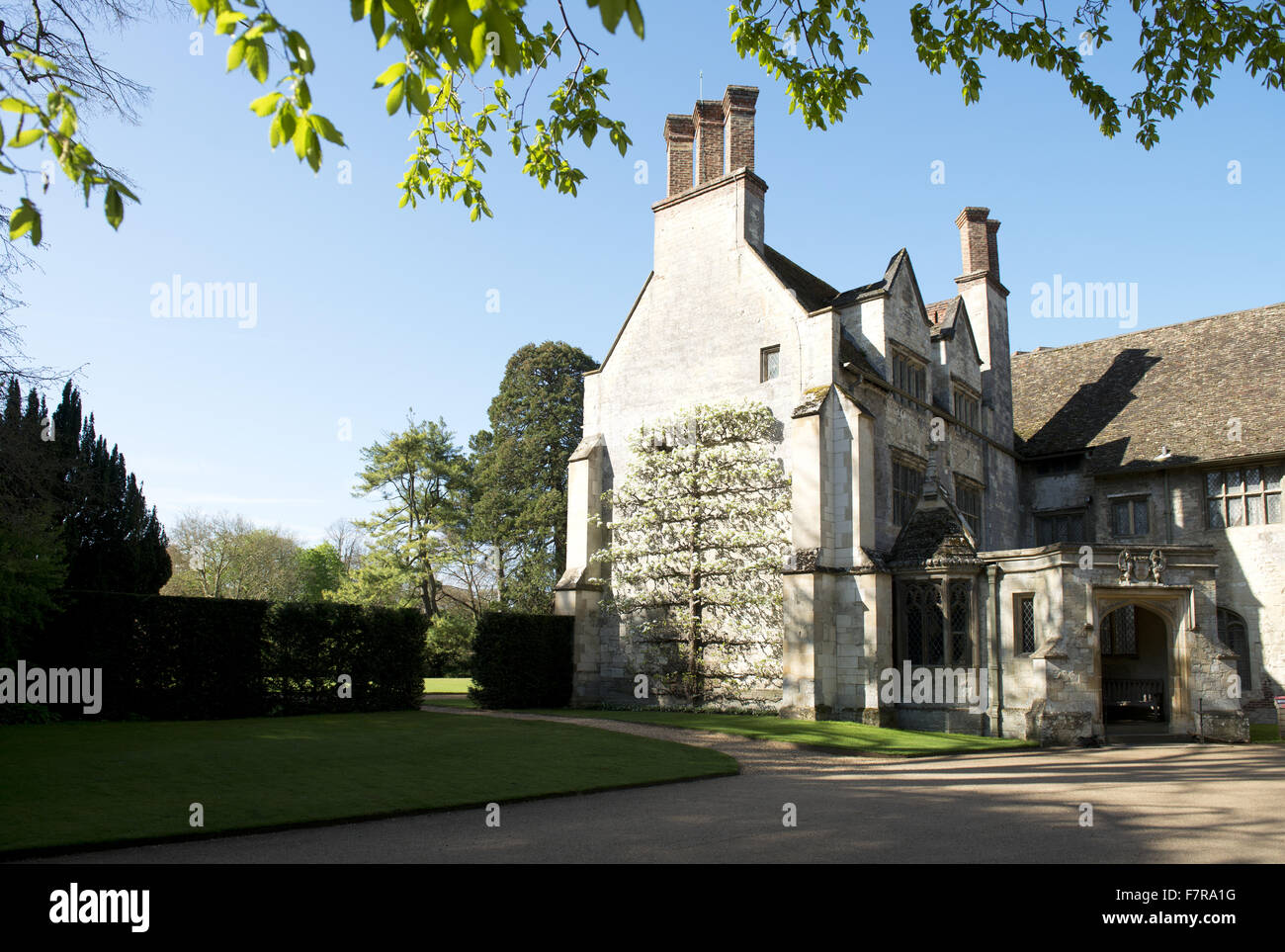 View of the house at Anglesey Abbey, Gardens and Lode Mill, Cambridgeshire. The house was the country home of Lord Fairhaven. Stock Photo