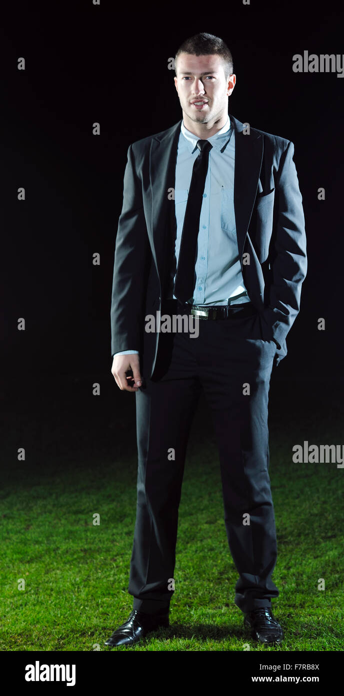 business man sport manager and executive at soccer ball athletic