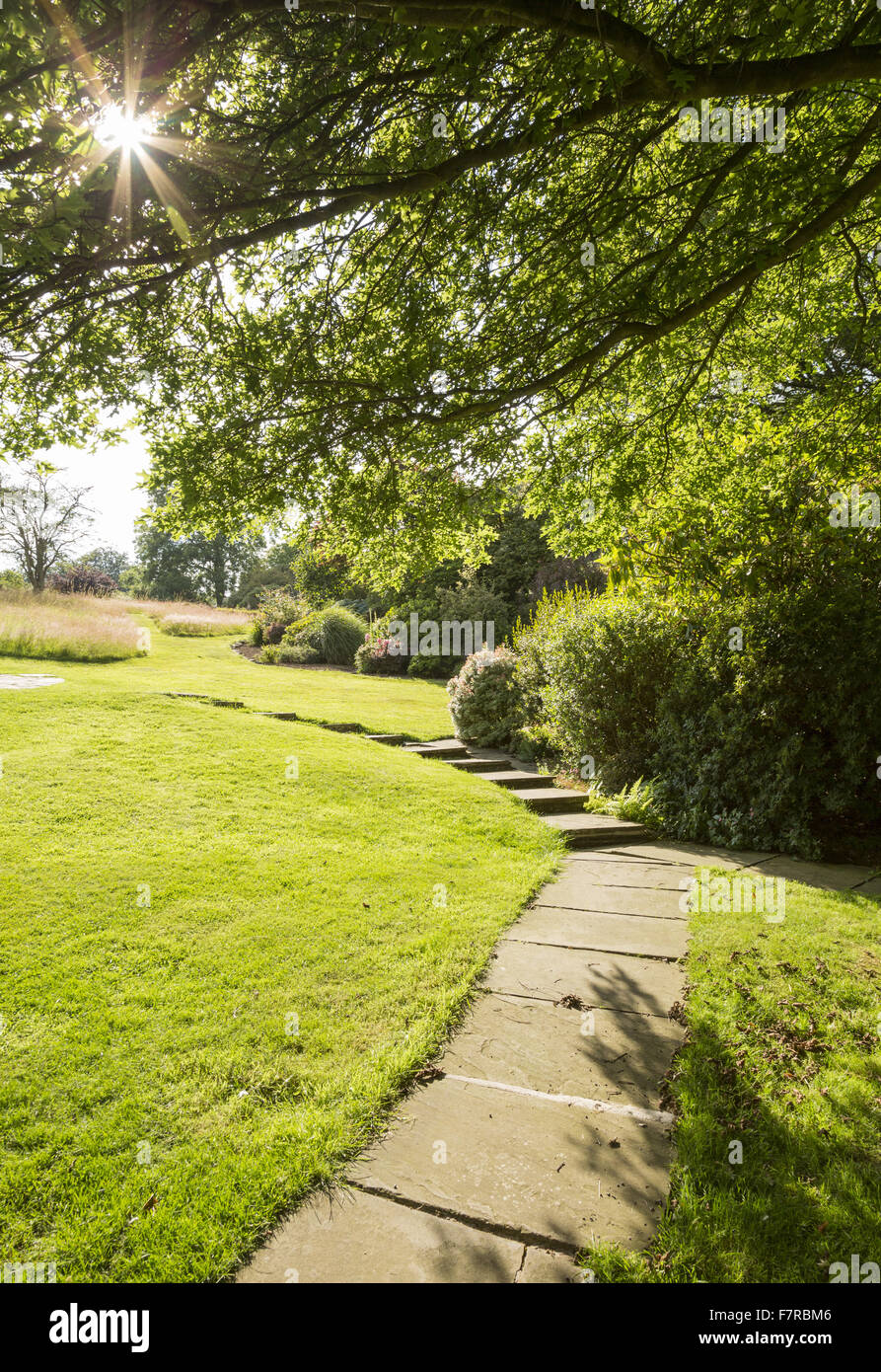 A footpath leading from the woodland walk to the gardens at the rear of ...