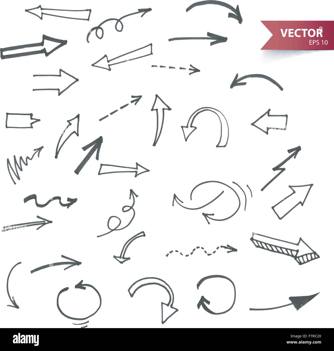 Hand drawn arrows brush Stock Vector Images - Alamy
