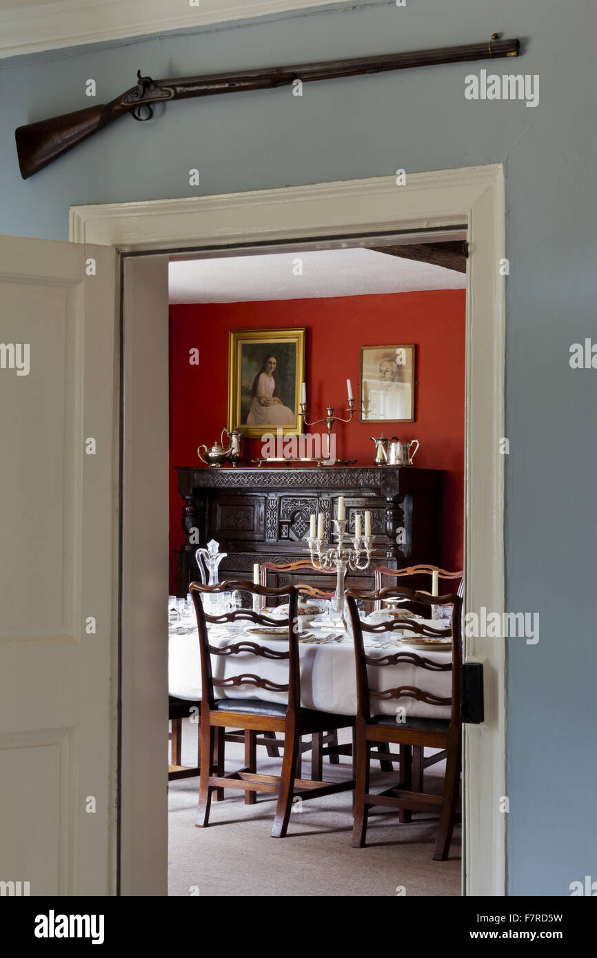 View Looking Into The Dining Room From Entrance Hall At Eyam And Craft Centre Derbyshire Is An Unspoilt Example Of A Gritstone Jacobean View Looking Into The Dining Room From Entrance Hall At Eyam And Craft Centre Derbyshire Is An Unspoilt Example Of A Gritstone Jacobean