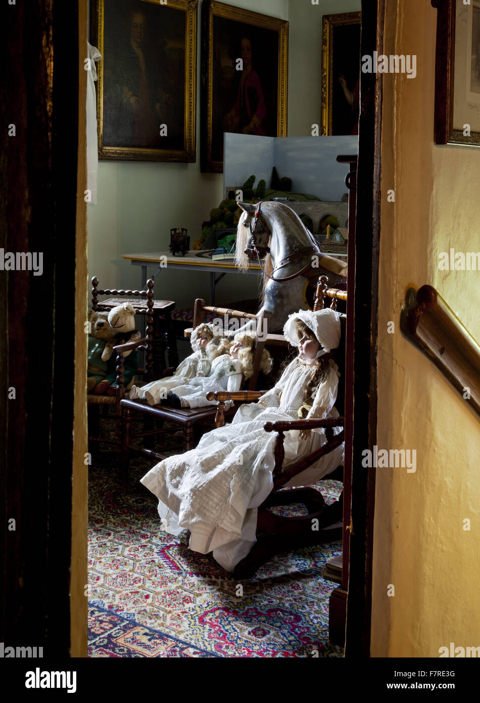 The Nursery at Eyam Hall and Craft Centre, Derbyshire. Eyam Hall is an unspoilt example of a gritstone Jacobean manor house, set within a walled garden. Stock Photo