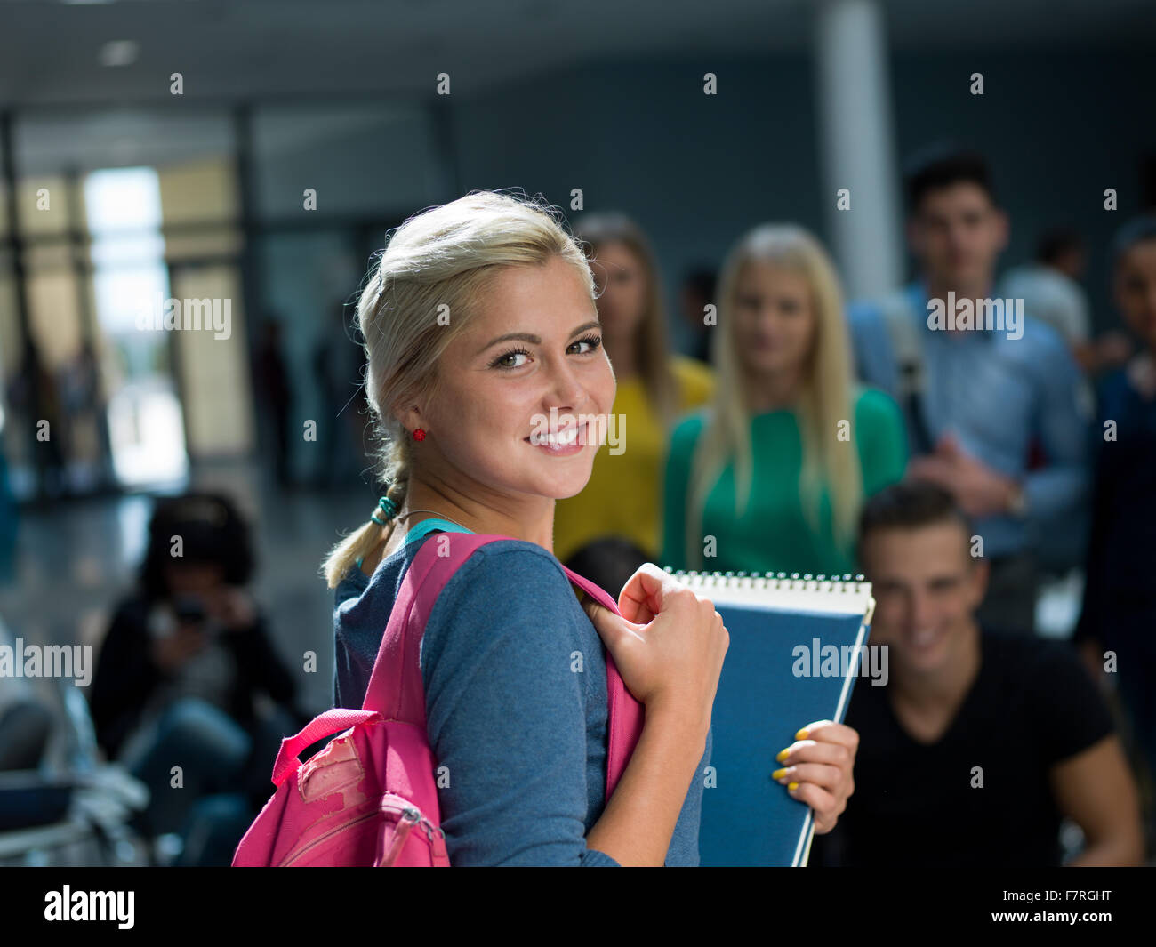 happy students group study in classroom Stock Photo - Alamy