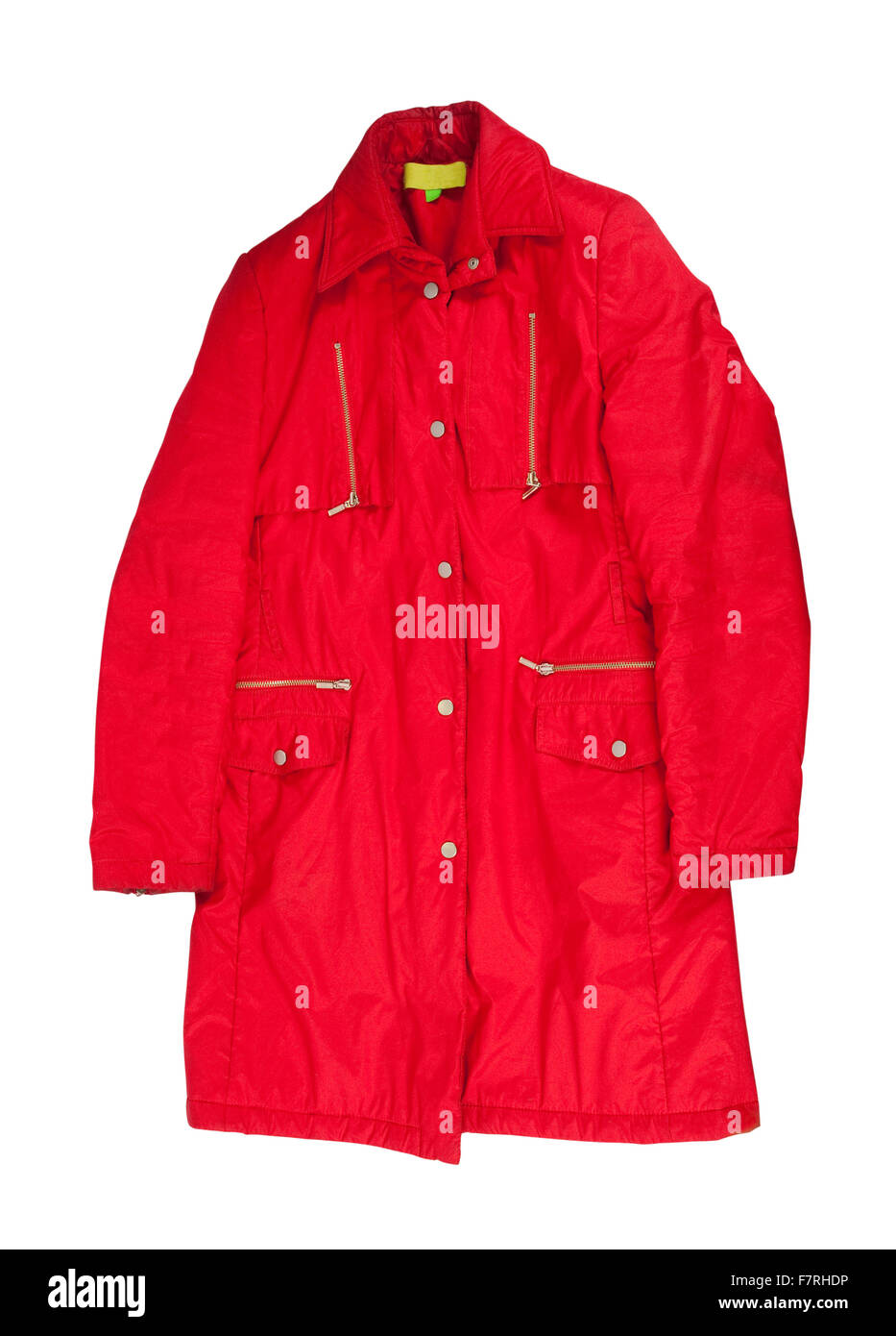 Red winter jacket, isolated over white background Stock Photo Alamy