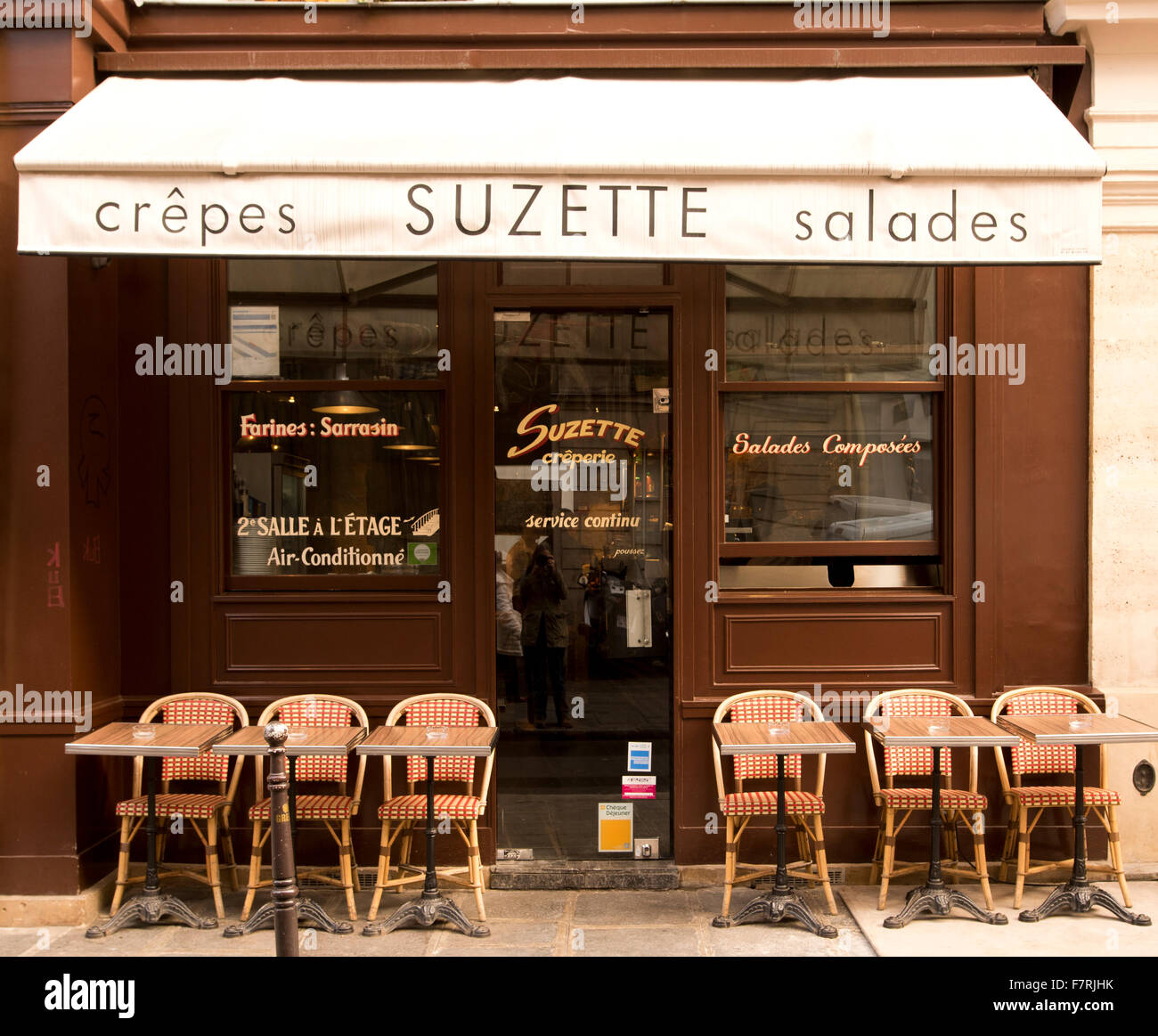 A creperie in the Marais district of Paris, France Stock Photo