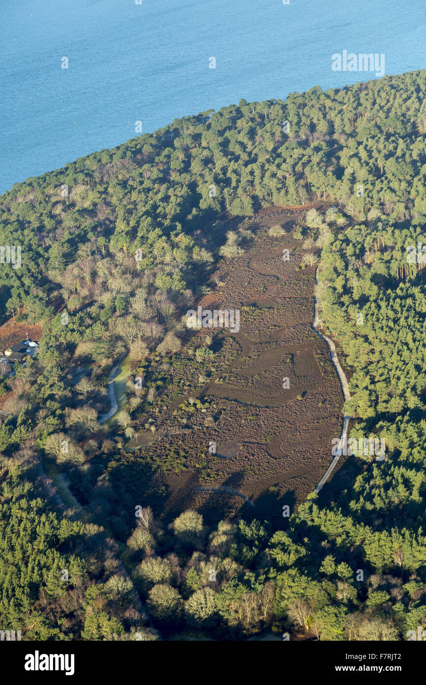 An aerial view of Brownsea Island, Dorset. Brownsea Island sits in the