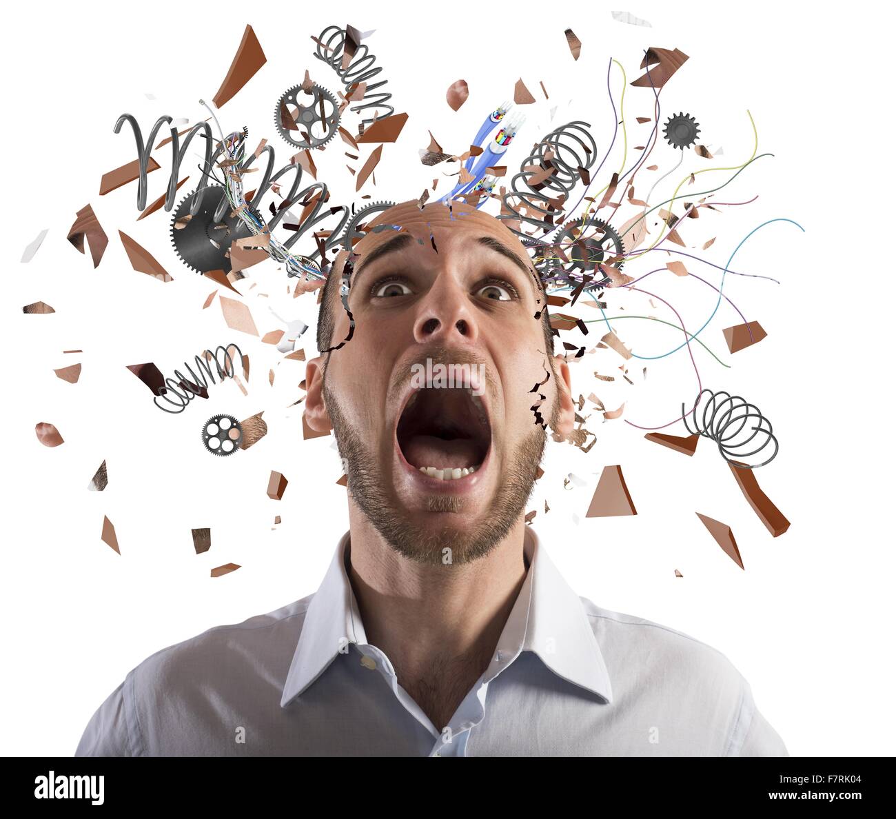 Brain stressed Stock Photo