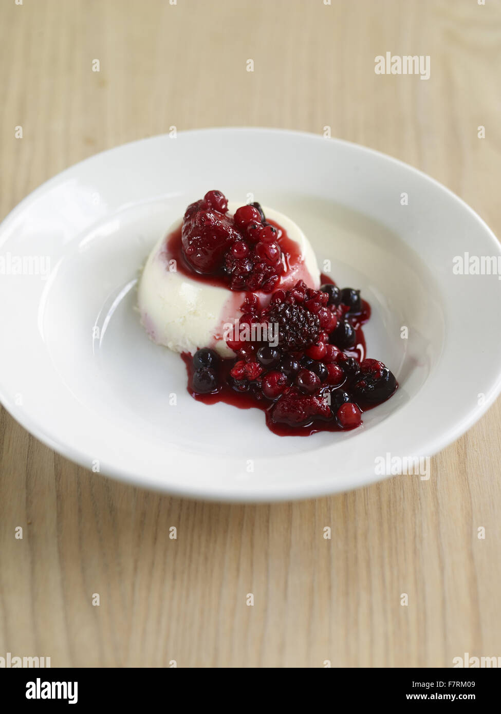 Panna cotta photographed for the 2015 National Trust Summer Cookbook. Stock Photo