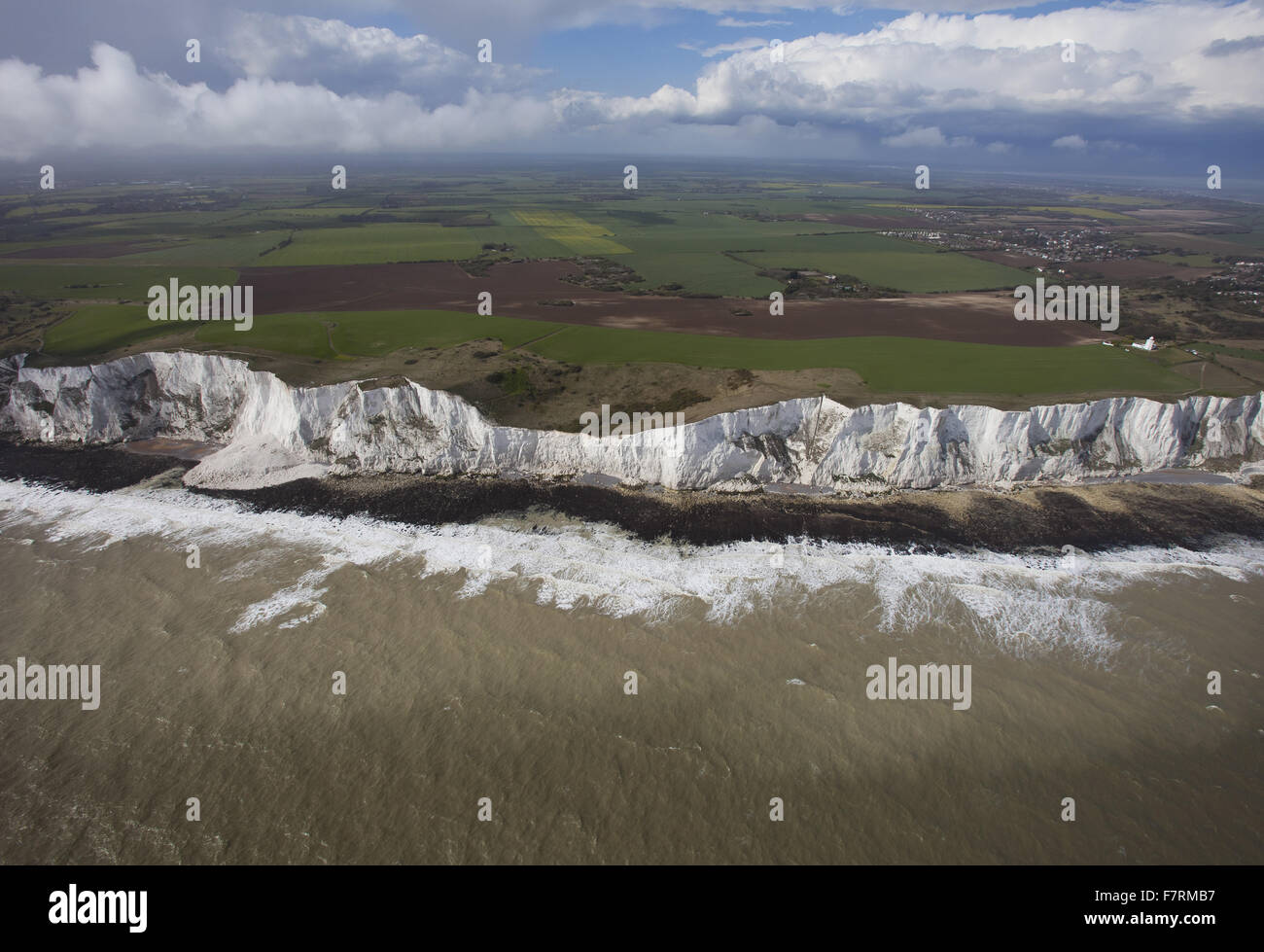 The White Cliffs of Dover, Kent. The cliffs are one of the country's most spectacular natural features. Stock Photo
