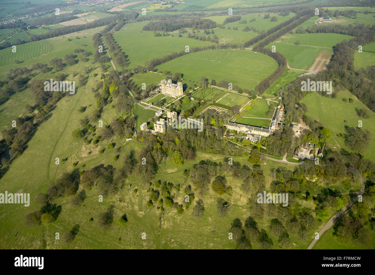 An aerial view of Hardwick Hall, Derbyshire. The Hardwick estate is
