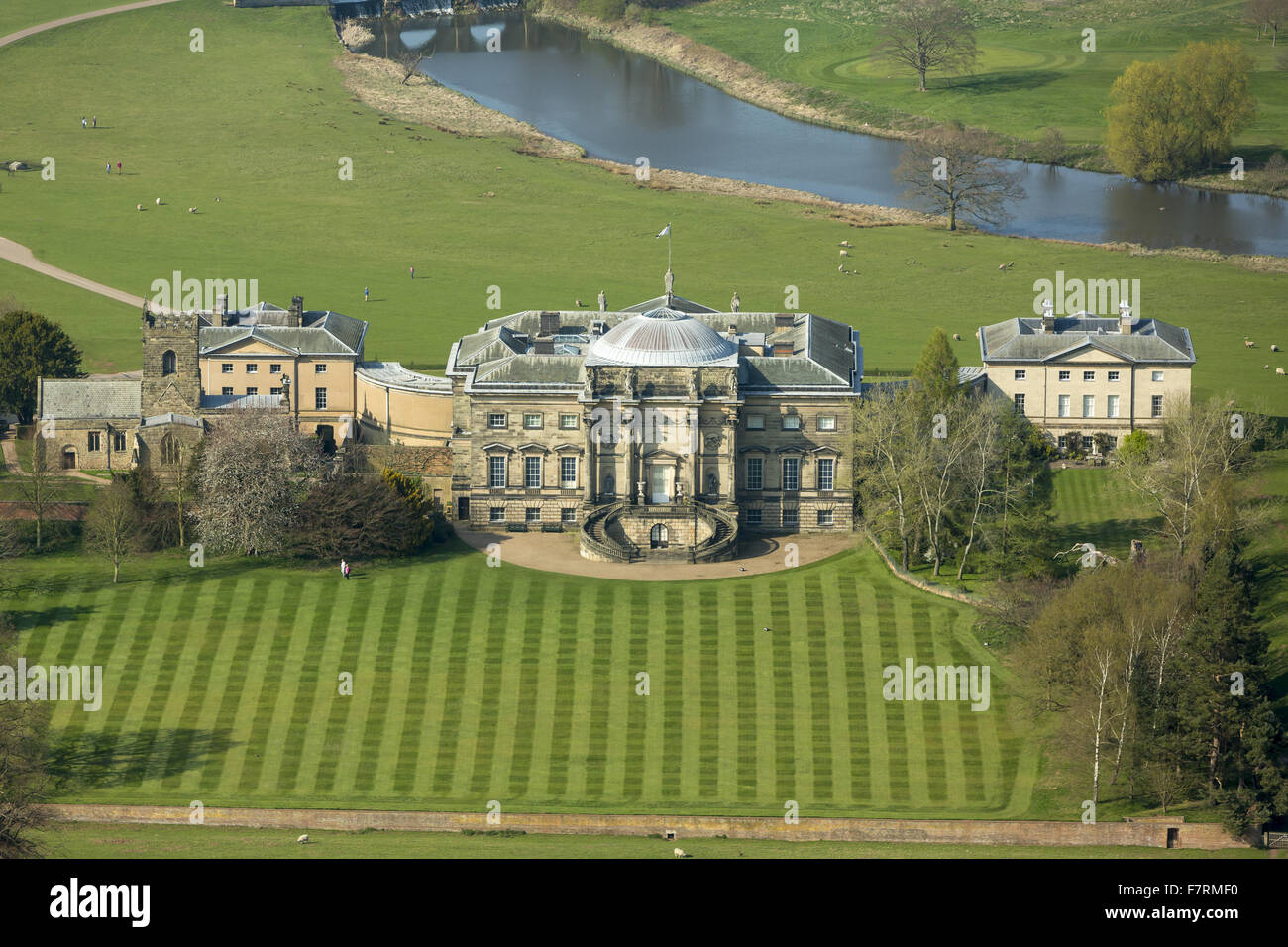 An aerial view of Kedleston Hall, Derbyshire. Kedleston is one of the