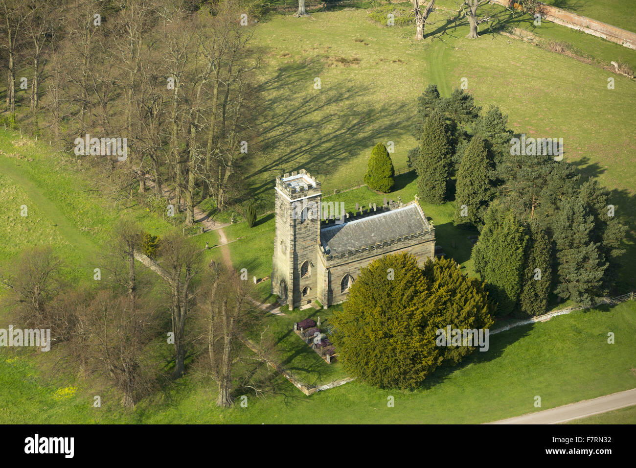 An aerial view of Staunton Harold Church, Leicestershire. Staunton