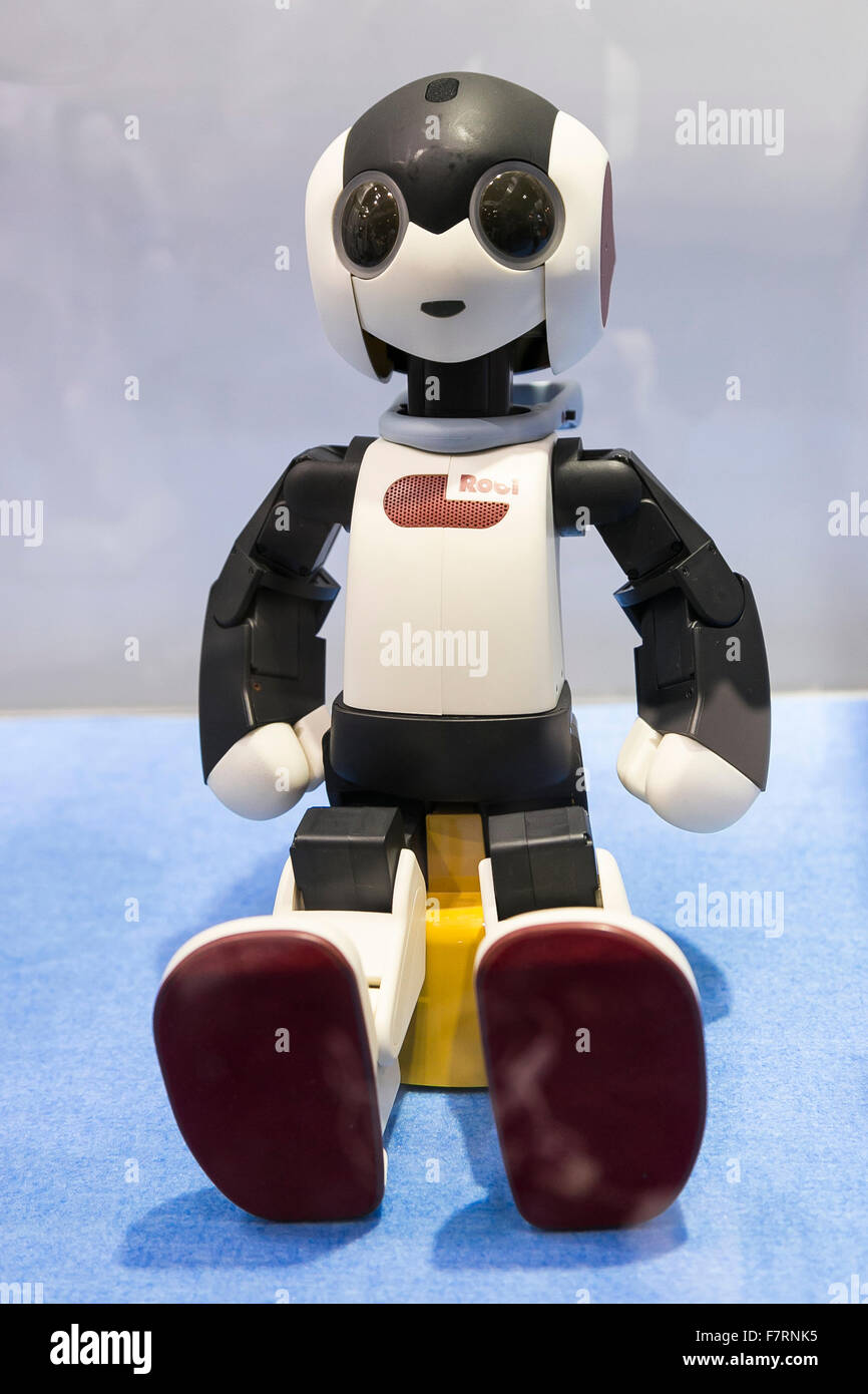 Robot Robi created by DMM.make Robots on display at the International Robot  Exhibition 2015 on December 2, 2015, Tokyo, Japan. 446 companies and  organisations (from Japan and overseas) showed off new robots
