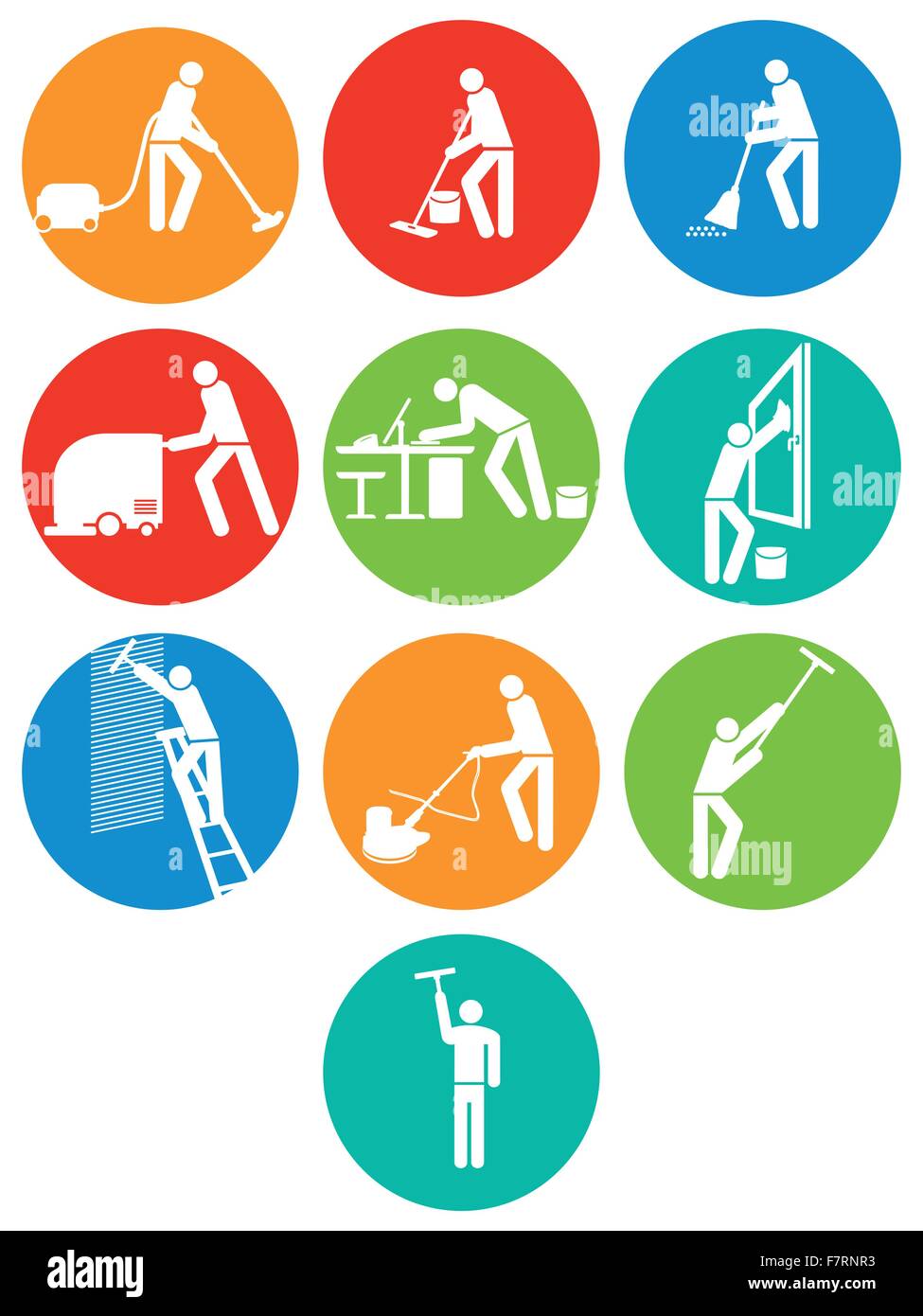 building cleaners button Stock Vector