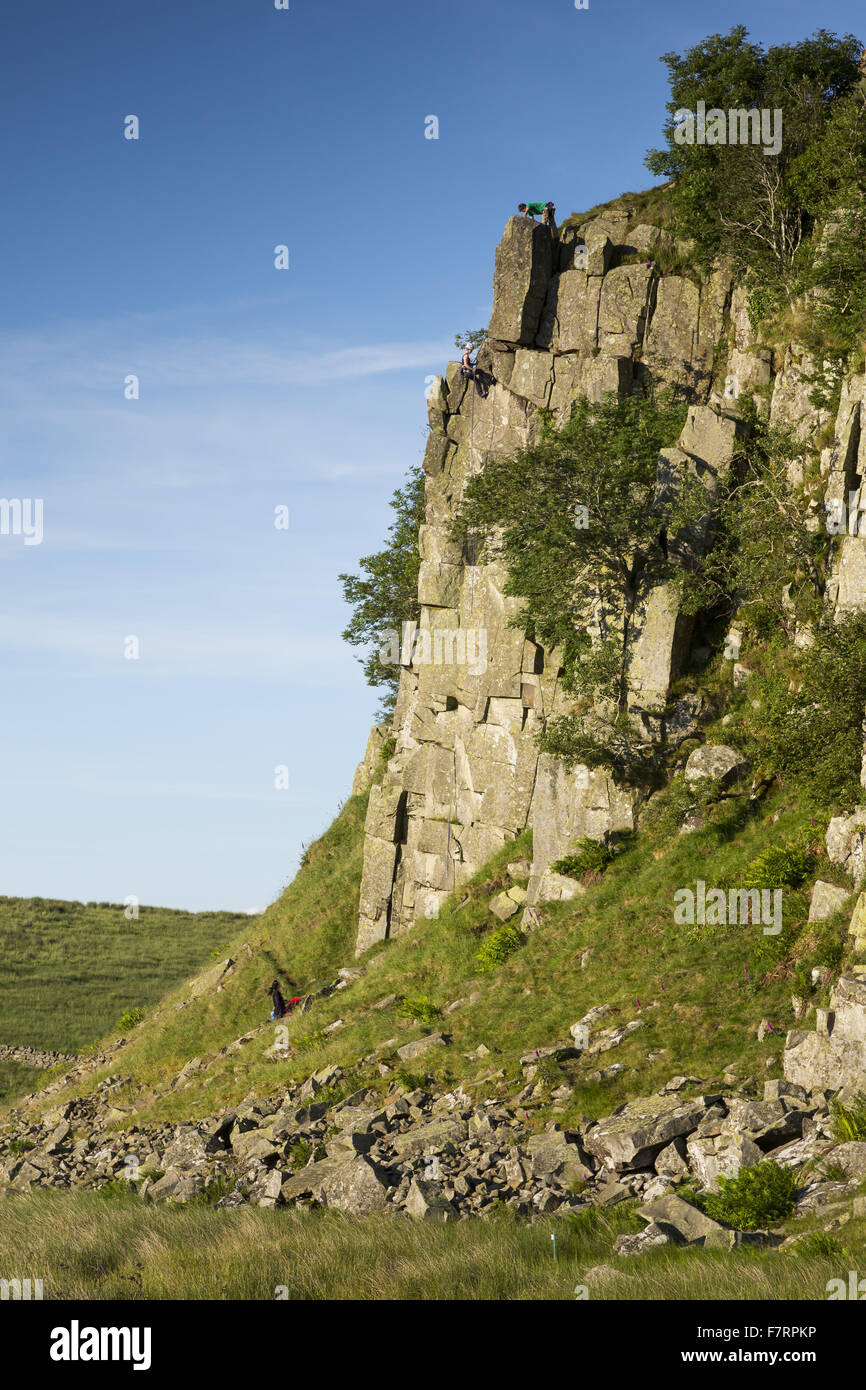Hadrian's Wall and Housesteads Fort, Northumberland. This is one of the ...