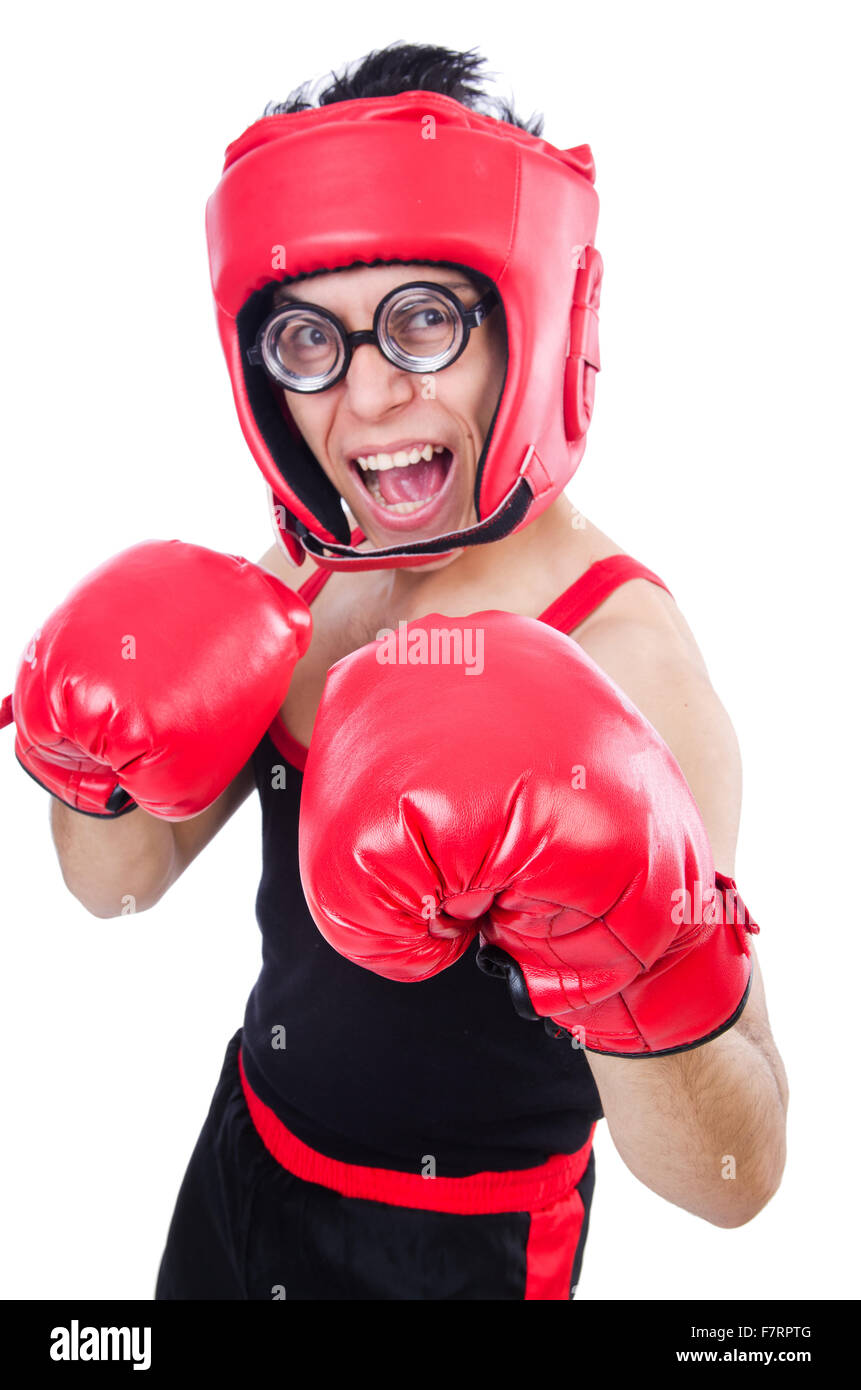 Funny boxer isolated on the white background Stock Photo - Alamy