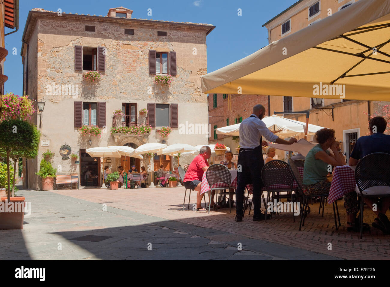 Italy, Tuscany, Pienza - Piazza di Spagna Stock Photo
