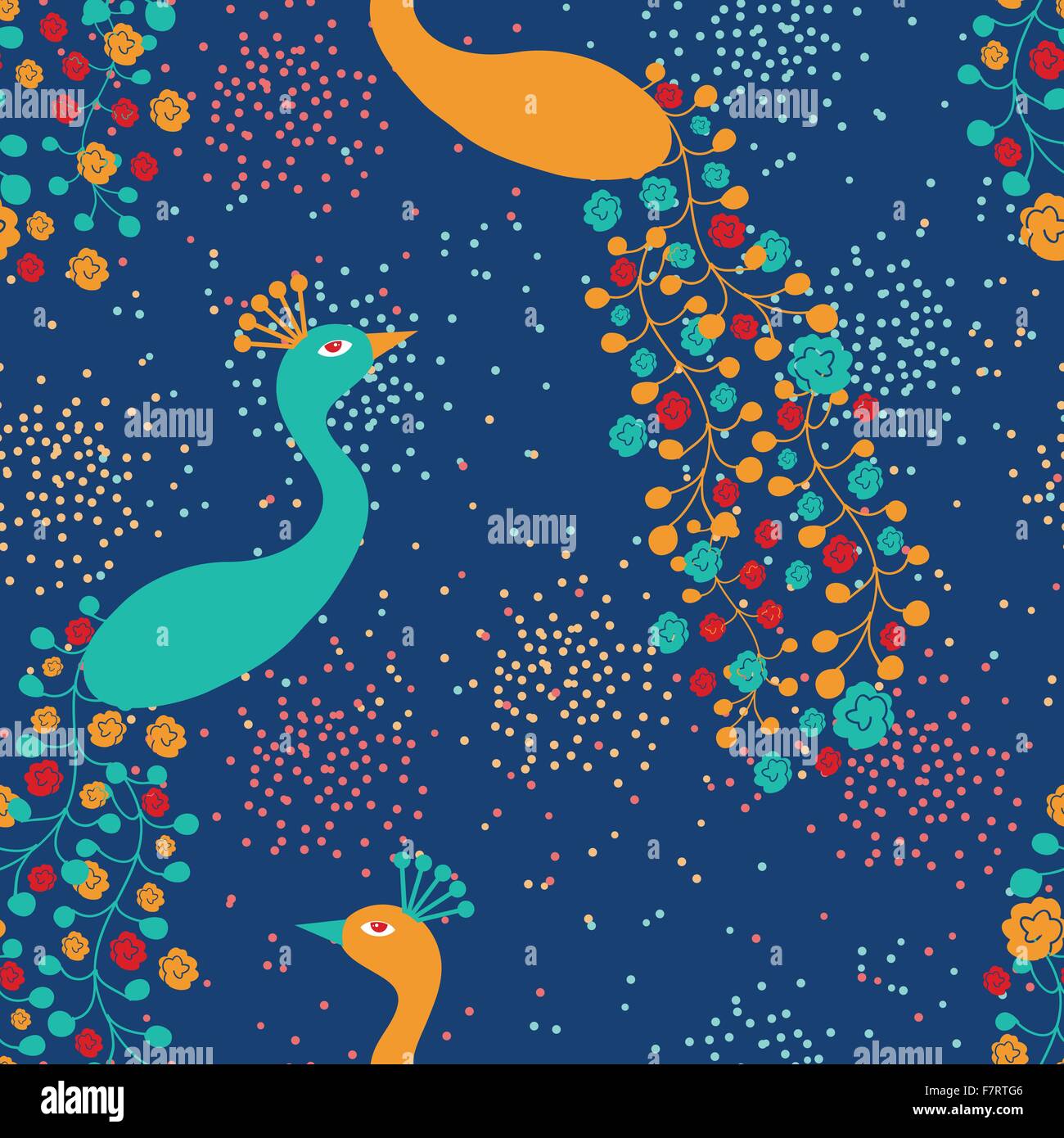 Seamless pattern of beautiful magic peacocks Stock Vector Image & Art ...