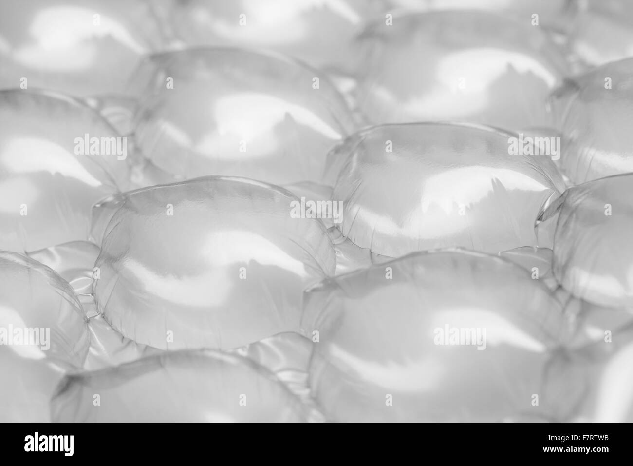 Clear Large Plastic Bubble Wrap Packaging Closeup. Stock Photo