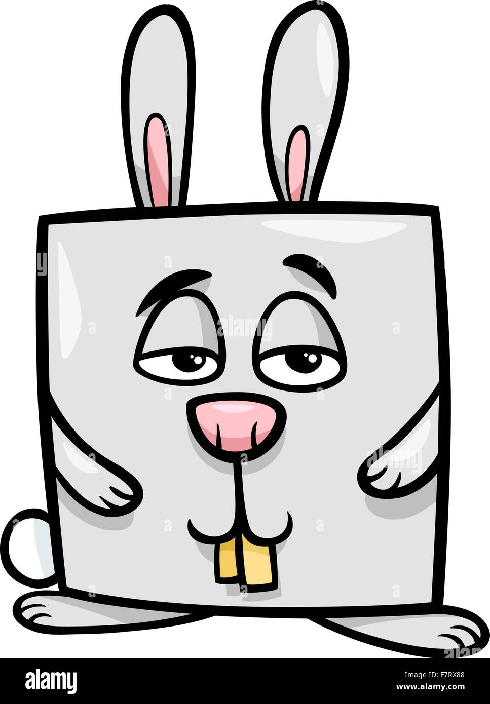 square rabbit cartoon illustration Stock Vector Image & Art - Alamy