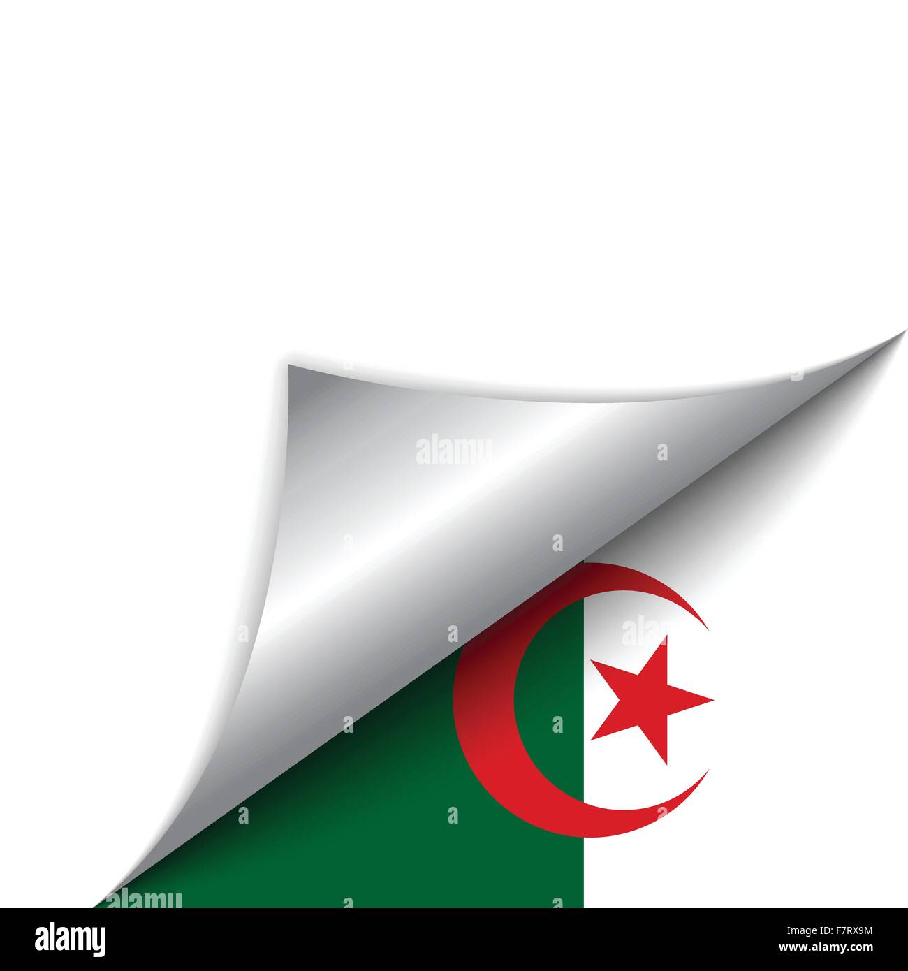 Algeria Country Flag Turning Page Stock Vector