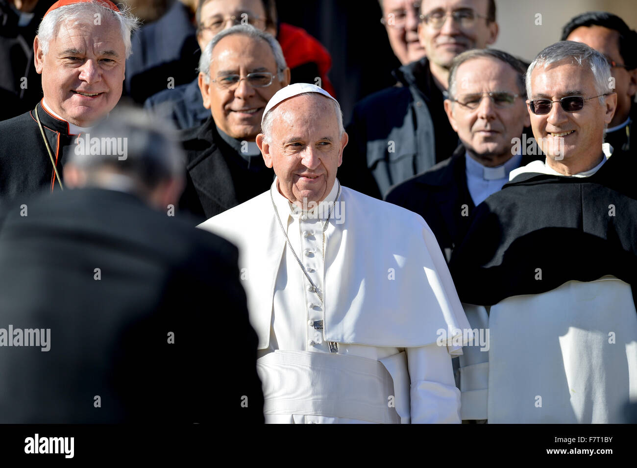 Vatican City. 02nd Dec, 2015. Pope Francis during his weekly general audience Wednesday in St. Peter's Square, at the Vatican on december 02, 2015 Credit:  Silvia Lore'/Alamy Live News Stock Photo