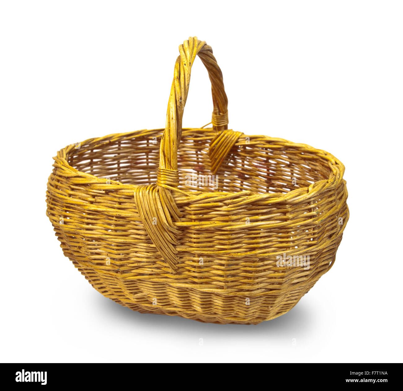 Empty wicker basket. Isolated over white with clipping path Stock Photo