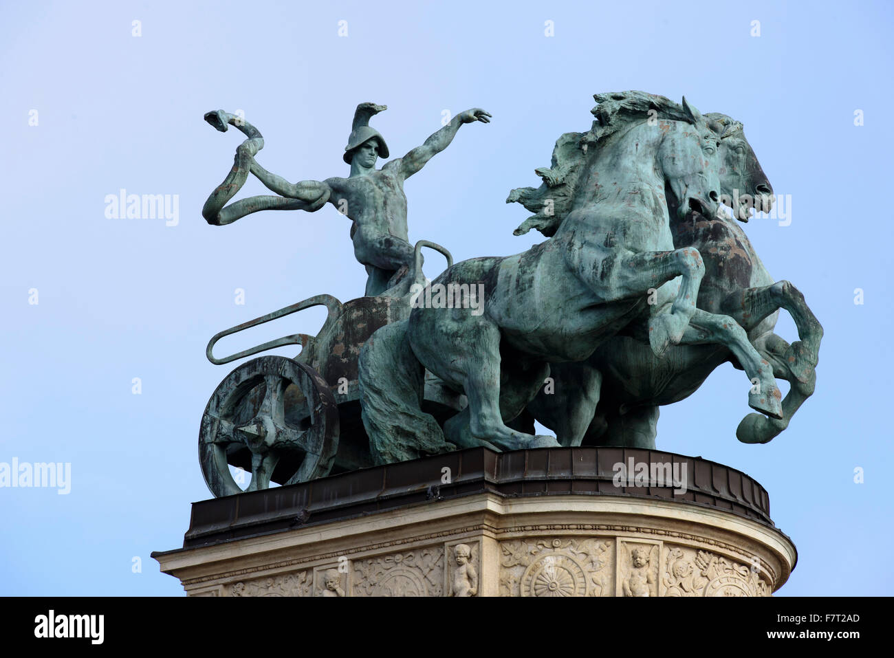 Millenniums Monument at Hero's square Hösök tere, Budapest, Hungary, world heritage Stock Photo