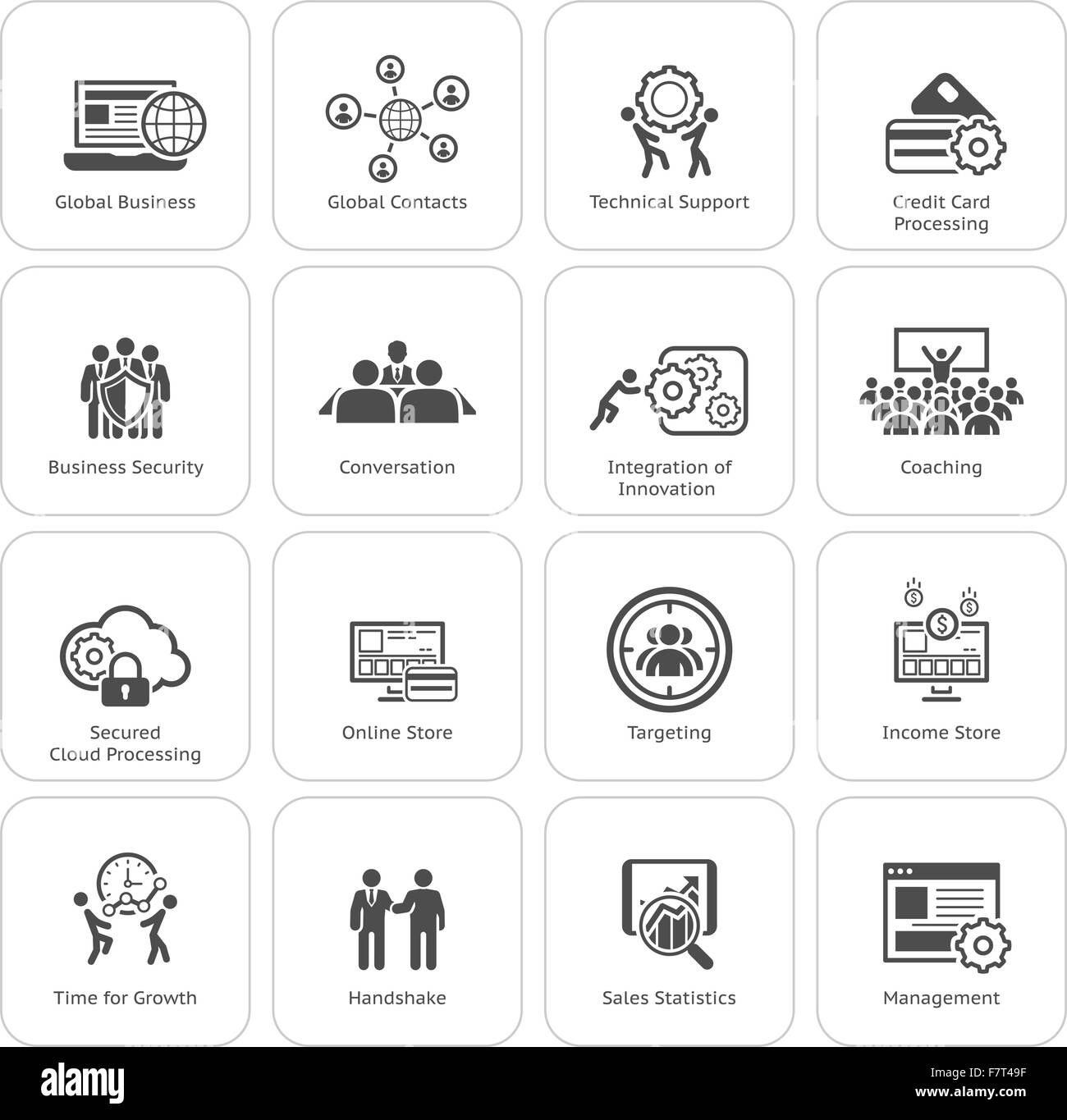 Flat Design Business Icons Set Stock Vector Image & Art - Alamy