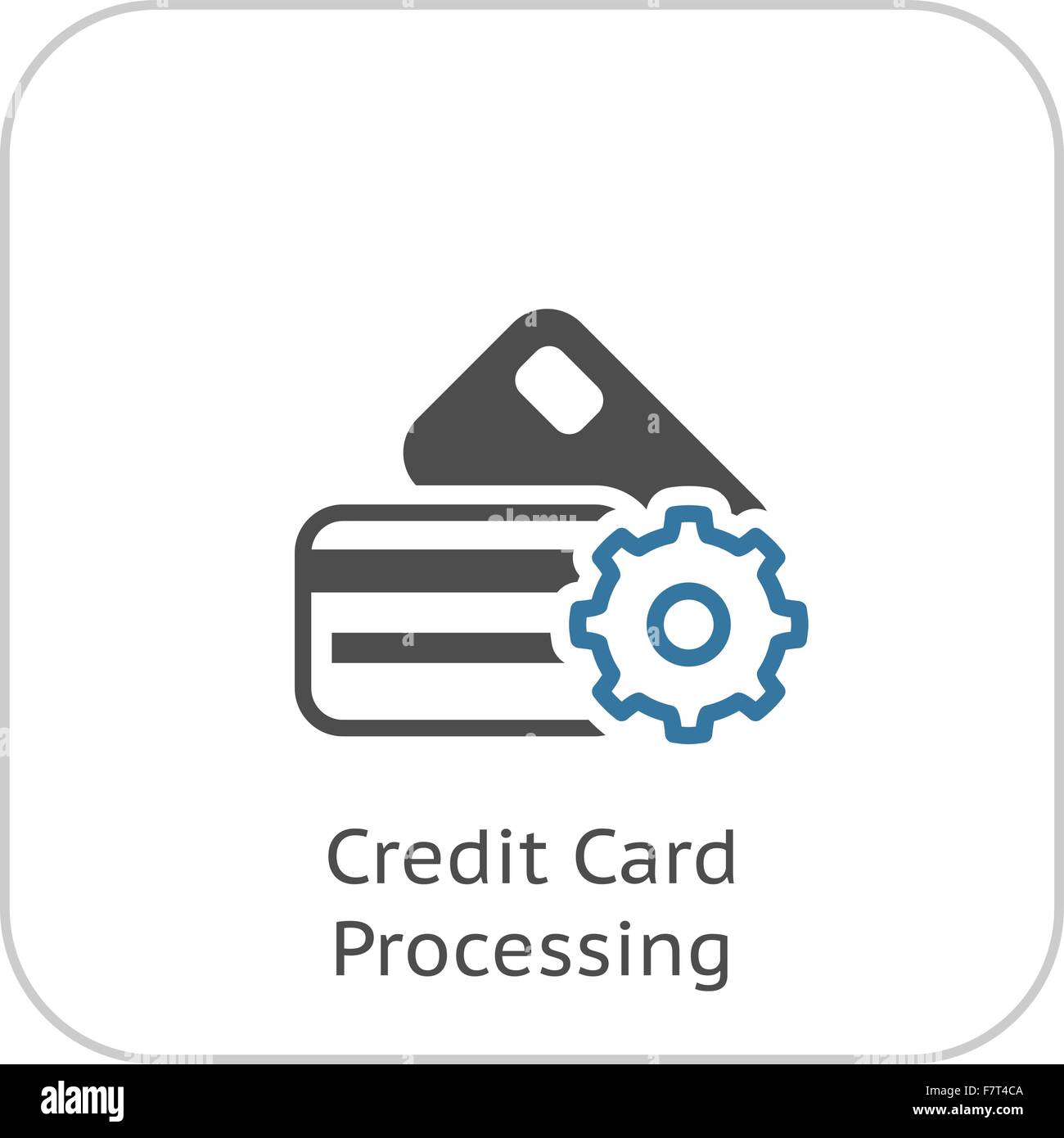 Credit Card Processing Icon. Flat Design. Stock Vector