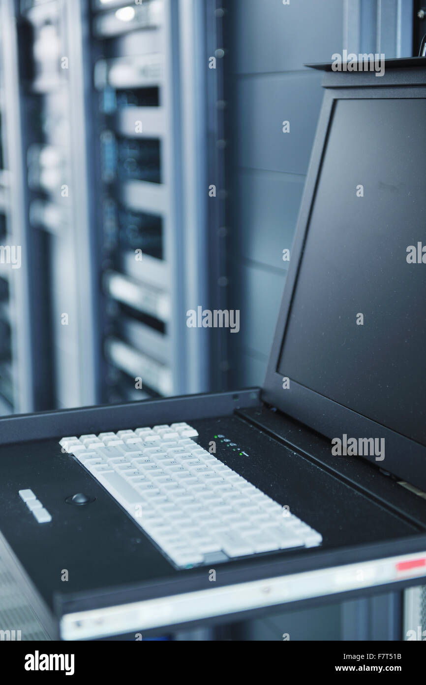 network server room with computers for digital tv ip communications and ...