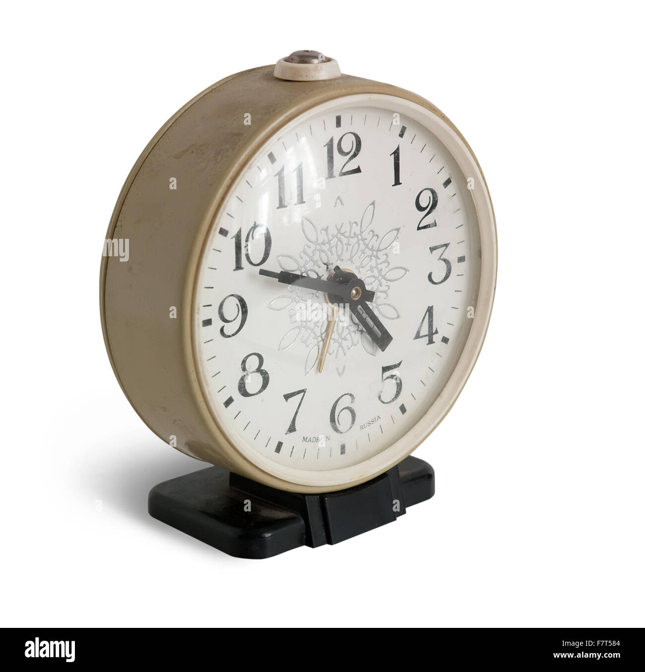 The old alarm clock. Isolated on white background Stock Photo - Alamy