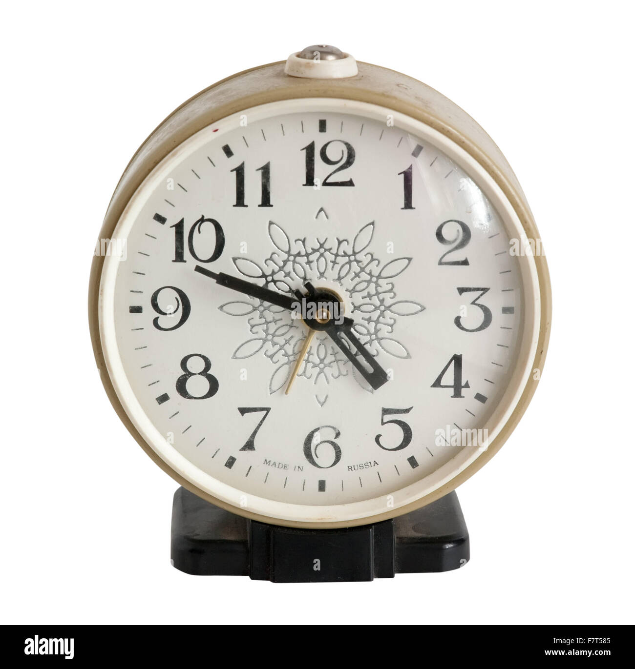 The old alarm clock. Isolated on white background Stock Photo - Alamy