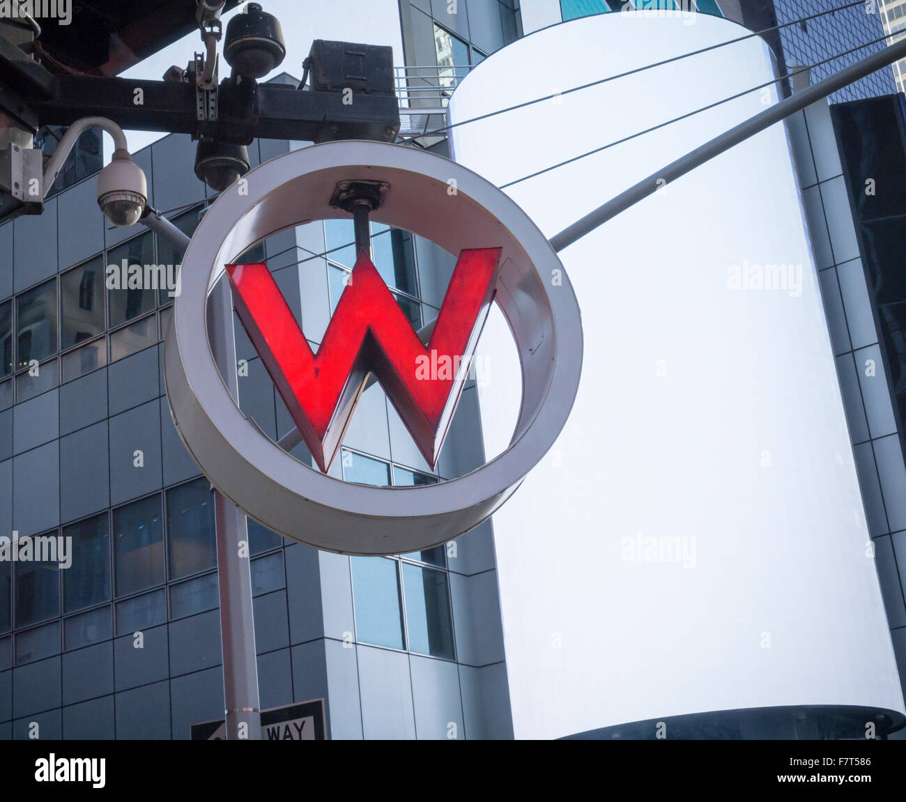The W Hotel in Times Square in New York on Sunday, November 29, 2015. Marriott International has recently bid to acquire Starwood Hotels & Resorts, the owner of the W and other brands. The deal is pending approval and hinges on no other bids tendered. (© Richard B. Levine) Stock Photo