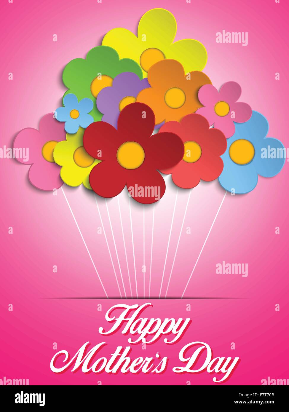 Happy Mothers Day Card with Flowers Stock Vector Image & Art Alamy